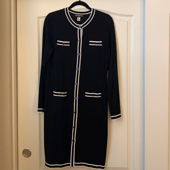 Karl Lagerfeld, Sweater Midi Dress, Small, Black and White - Picture 1 of 7